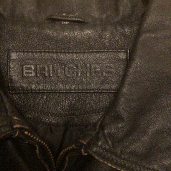 Men's Leather Jacket Black Distressed Leather US Size XL - Picture 5 of 10